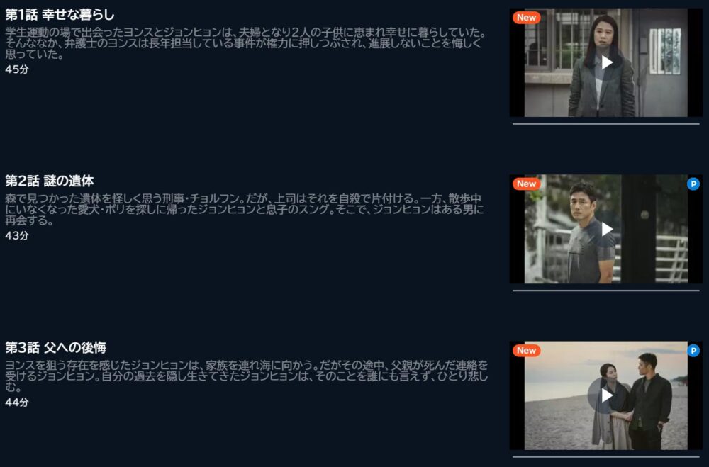 アンダーカバー ～君を守りぬく～　U-NEXT　話数